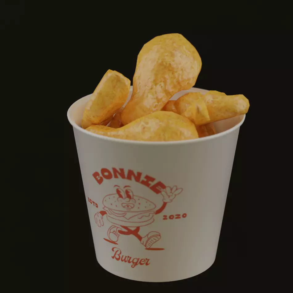 Fast Food Menu Pack 6 PBR 3D Assets Low-poly 3D model_11