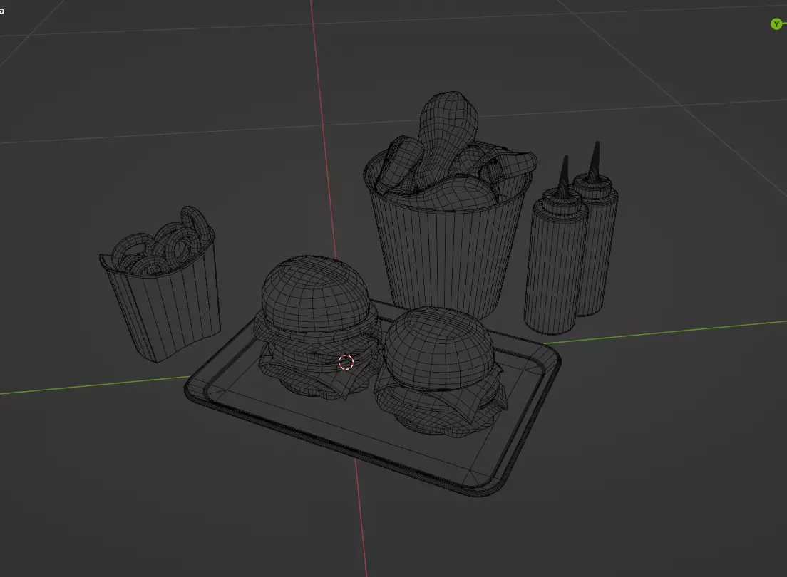 Fast Food Menu Pack 6 PBR 3D Assets Low-poly 3D model_23
