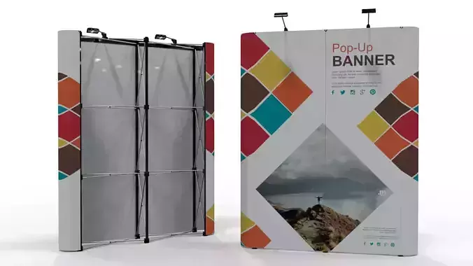 Pop-Up Banner Display - Straight 2 Sections