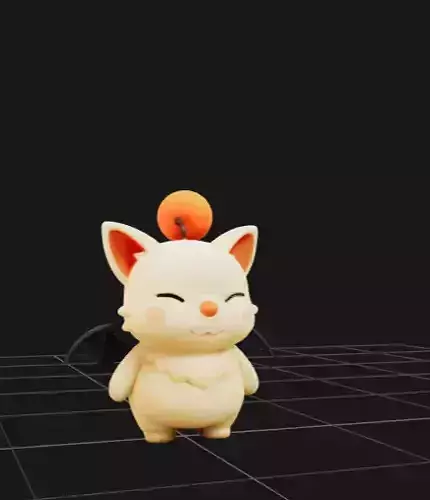 Cute creature with bat wings and orange ball 