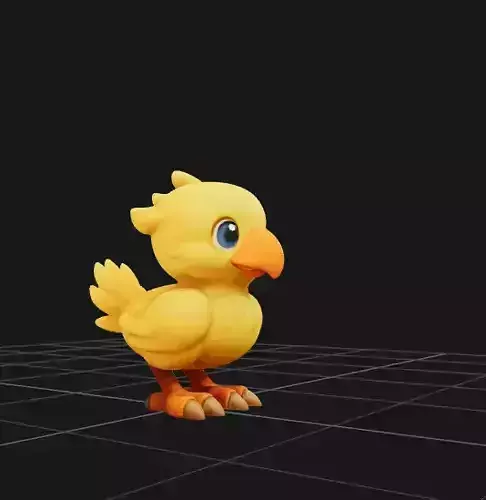 Yellow Chocobo Toy Print 