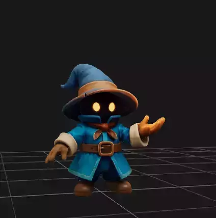 Black Mage character casting magic  3D print model