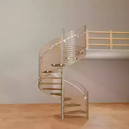 Glass spiral staircase
