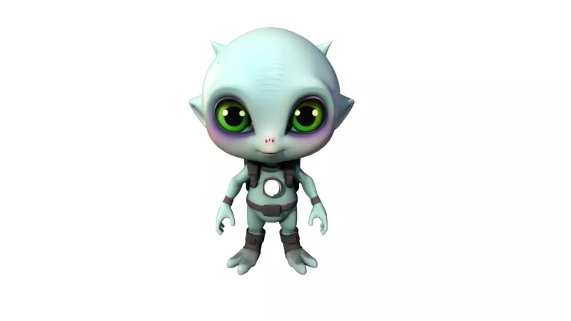  Cute Alien 3D Model Stylized Sci Fi Character for Games Low-poly 3D model_1
