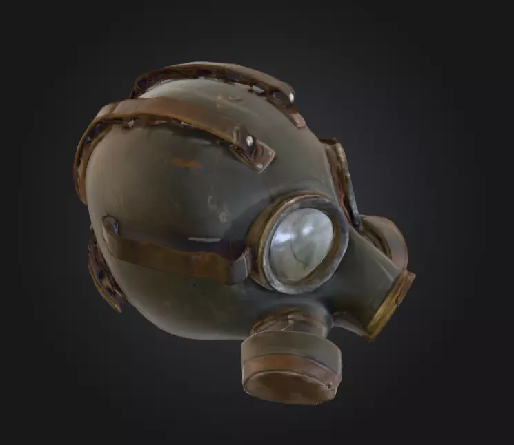 Post Apocalyptic Gas Mask Low-poly 3D model_9