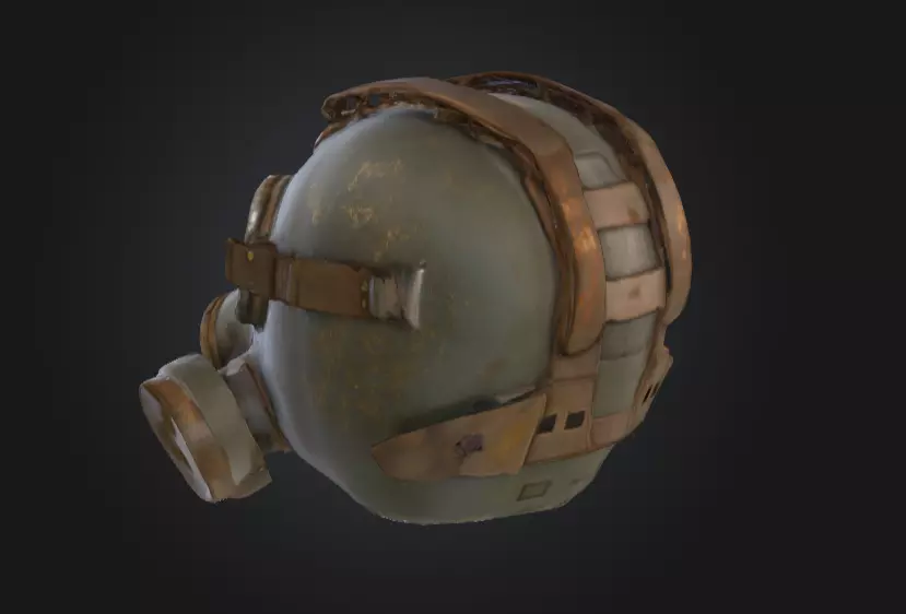Post Apocalyptic Gas Mask Low-poly 3D model_6