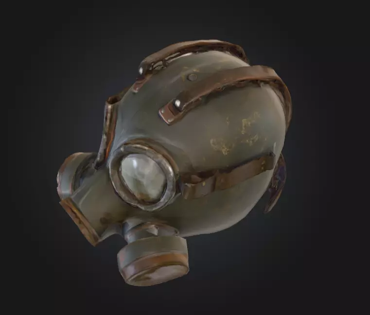 Post Apocalyptic Gas Mask Low-poly 3D model_8