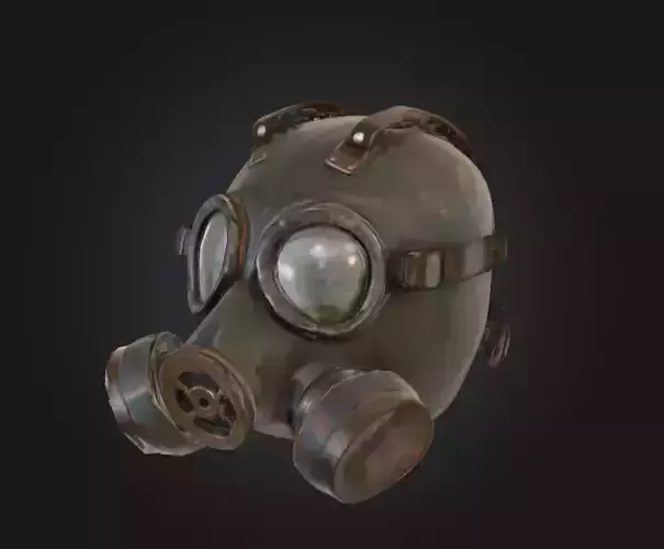 Post Apocalyptic Gas Mask Low-poly 3D model