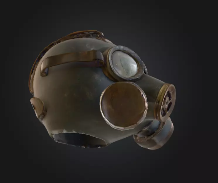 Post Apocalyptic Gas Mask Low-poly 3D model_13
