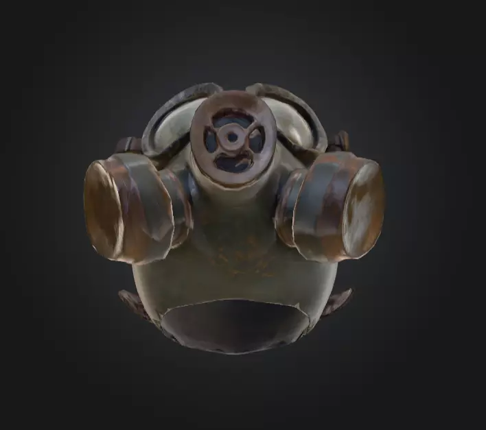Post Apocalyptic Gas Mask Low-poly 3D model_11