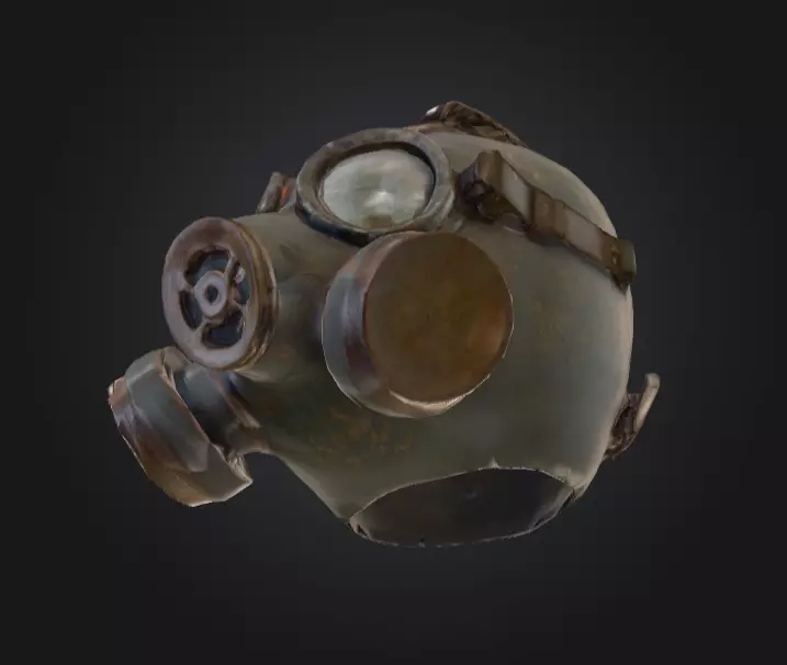 Post Apocalyptic Gas Mask Low-poly 3D model_12