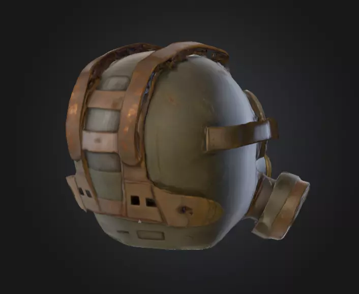 Post Apocalyptic Gas Mask Low-poly 3D model_4