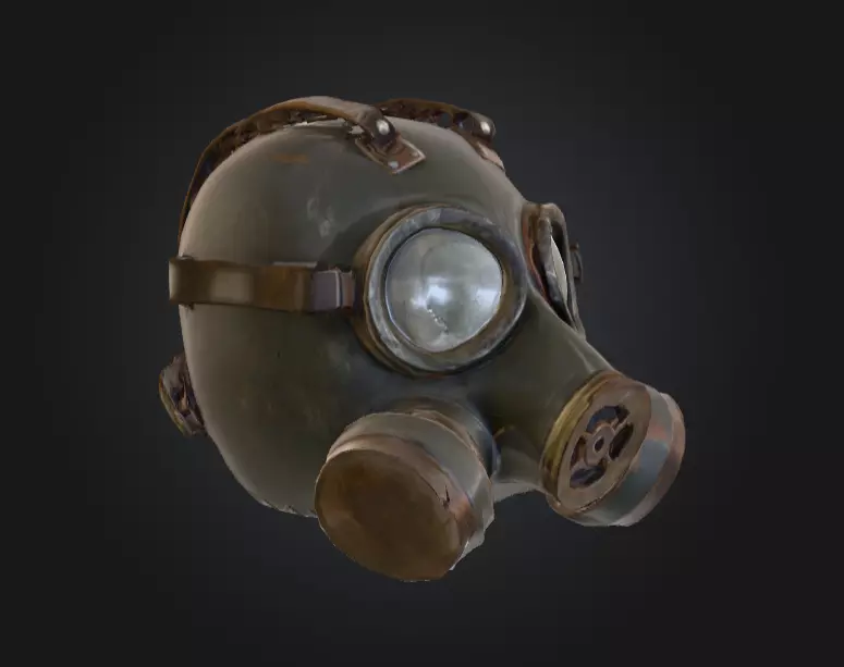 Post Apocalyptic Gas Mask Low-poly 3D model_2