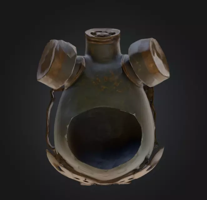 Post Apocalyptic Gas Mask Low-poly 3D model_14