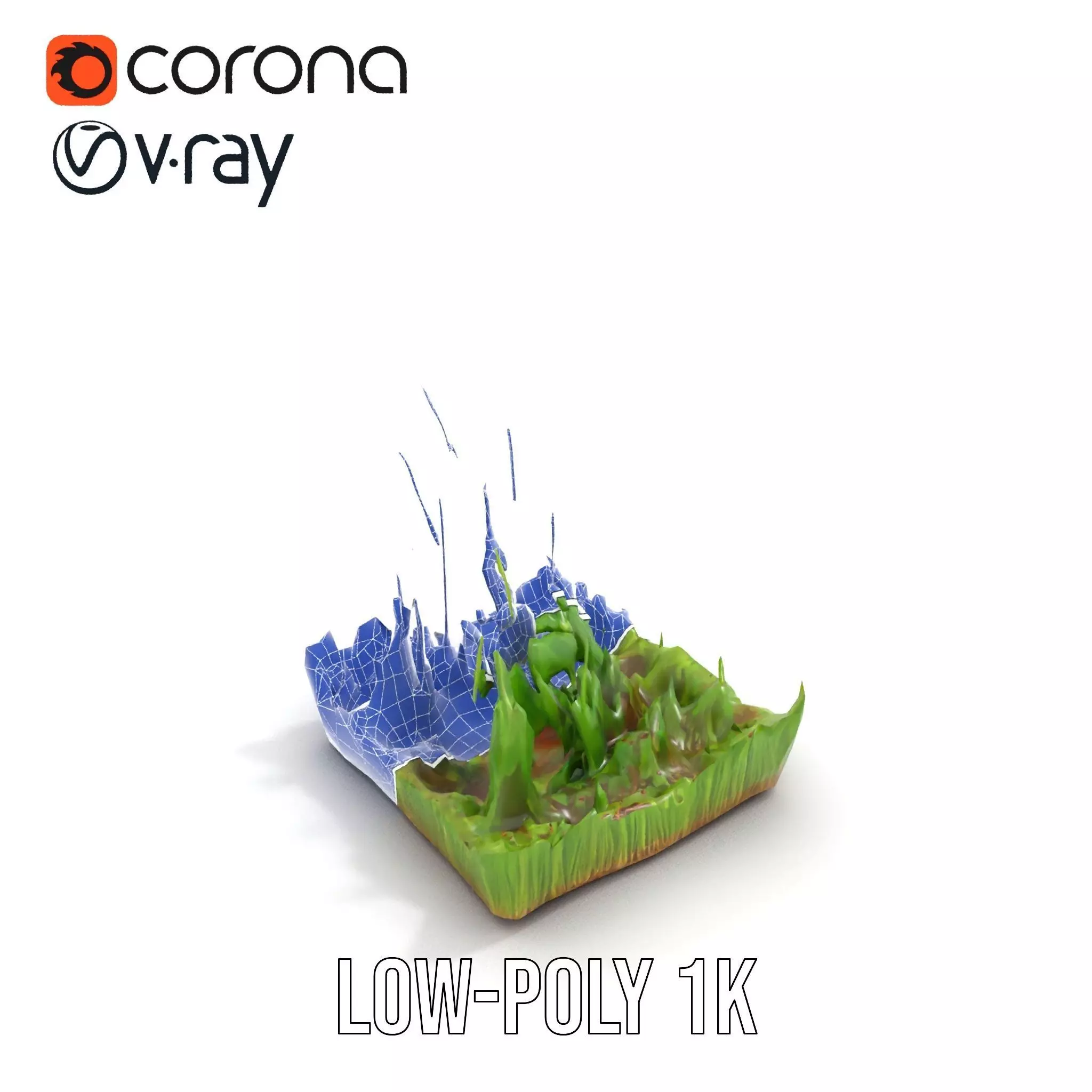 Lush Green Grass model pack Low-poly 3D model_24