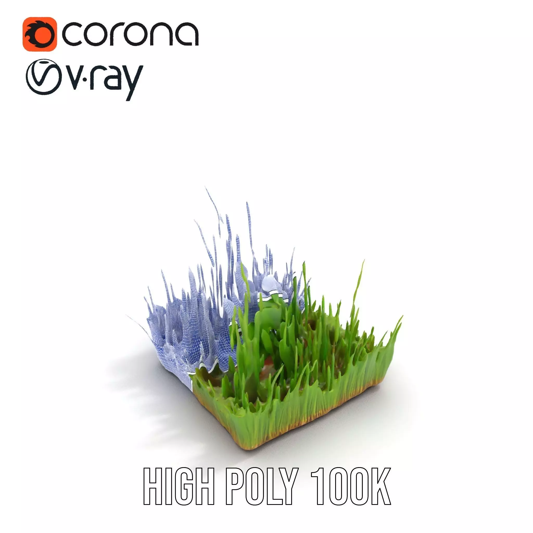 Lush Green Grass model pack Low-poly 3D model_14