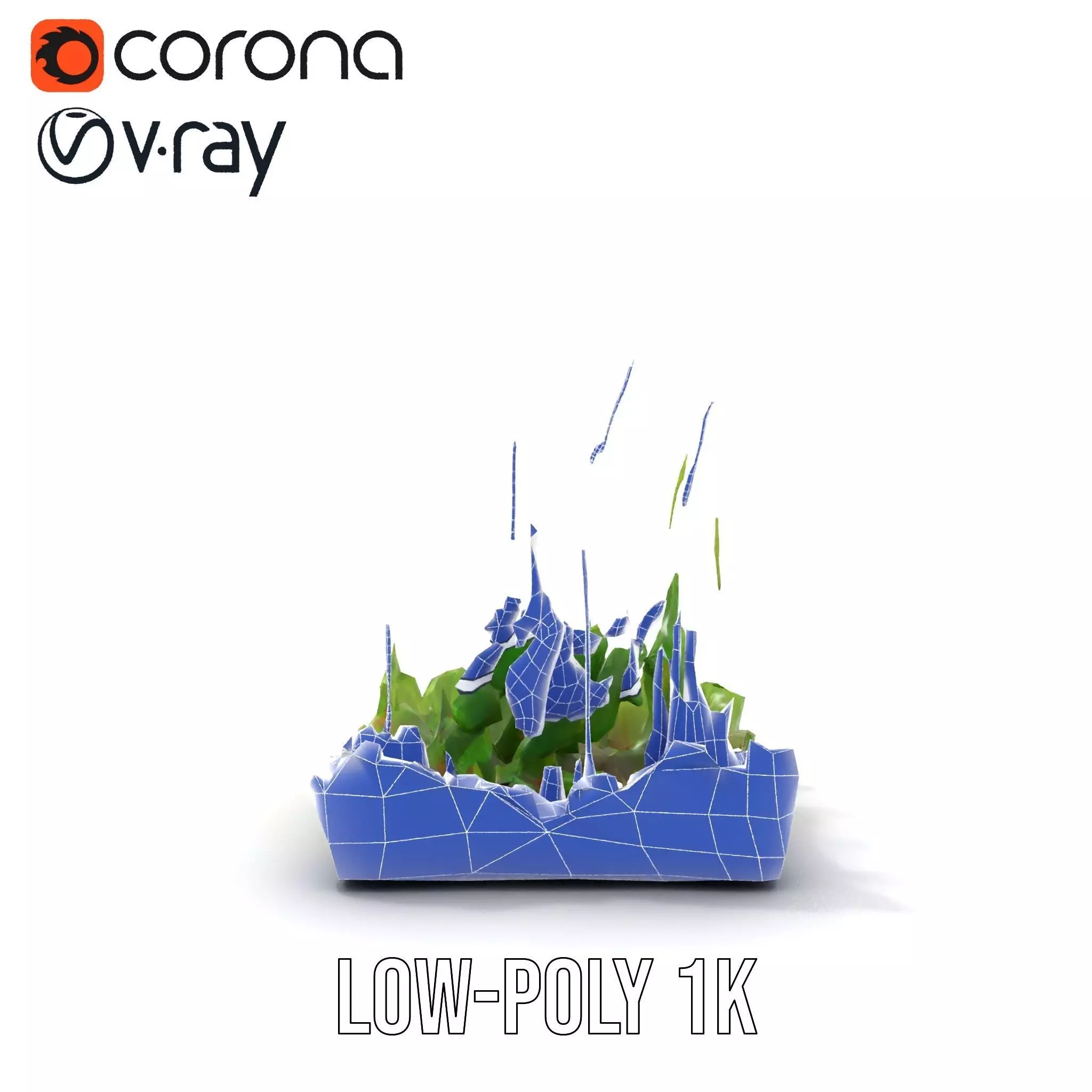 Lush Green Grass model pack Low-poly 3D model_30