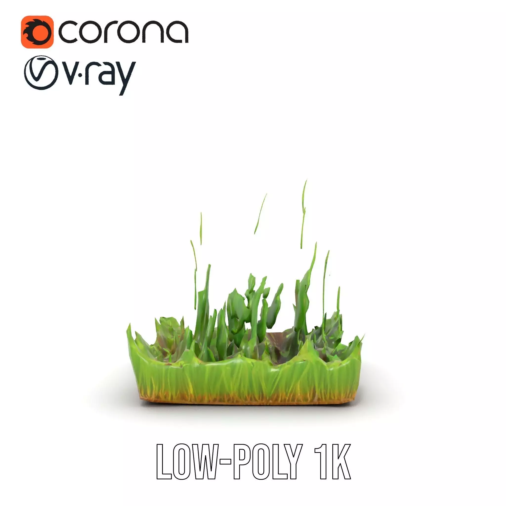 Lush Green Grass model pack Low-poly 3D model_8