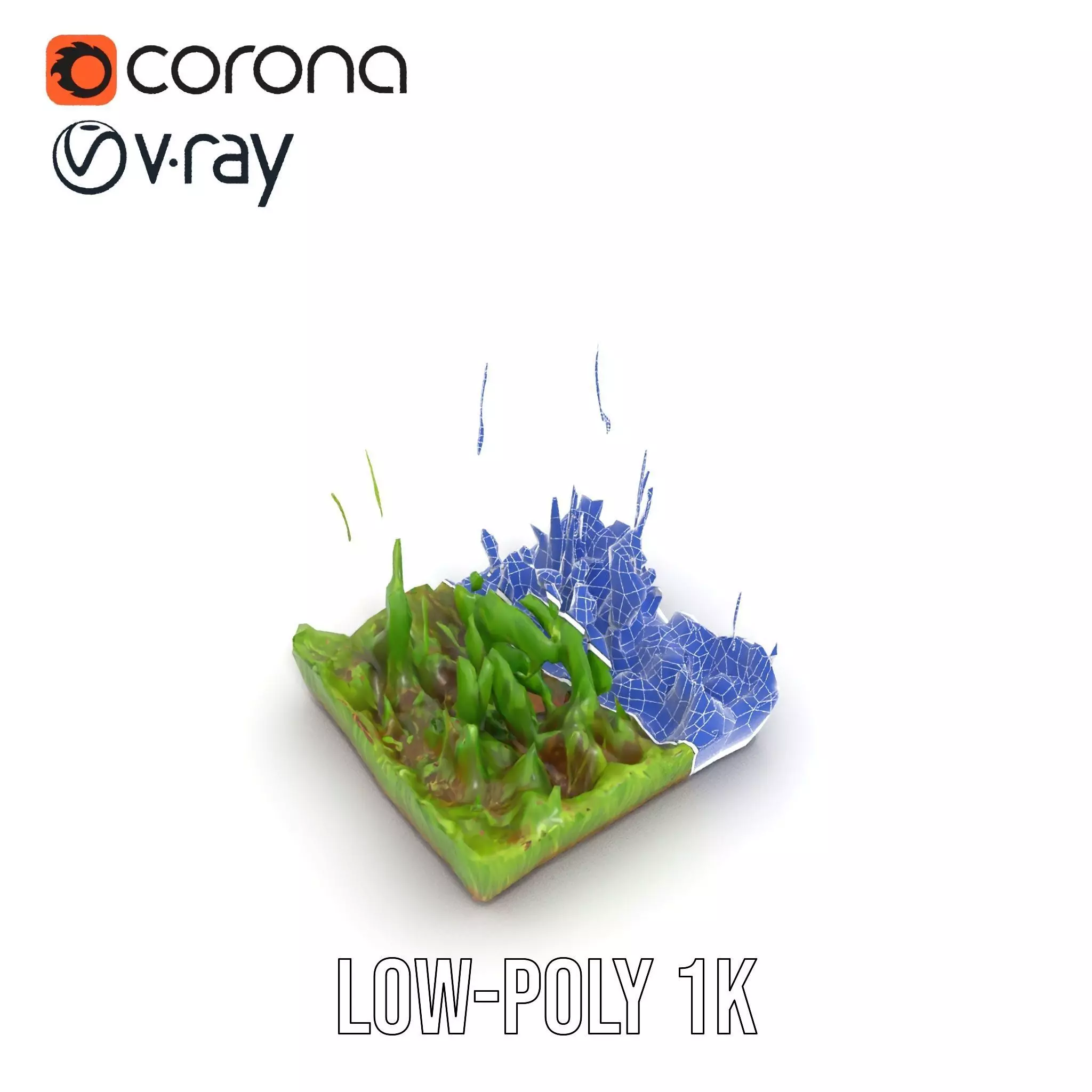 Lush Green Grass model pack Low-poly 3D model_27