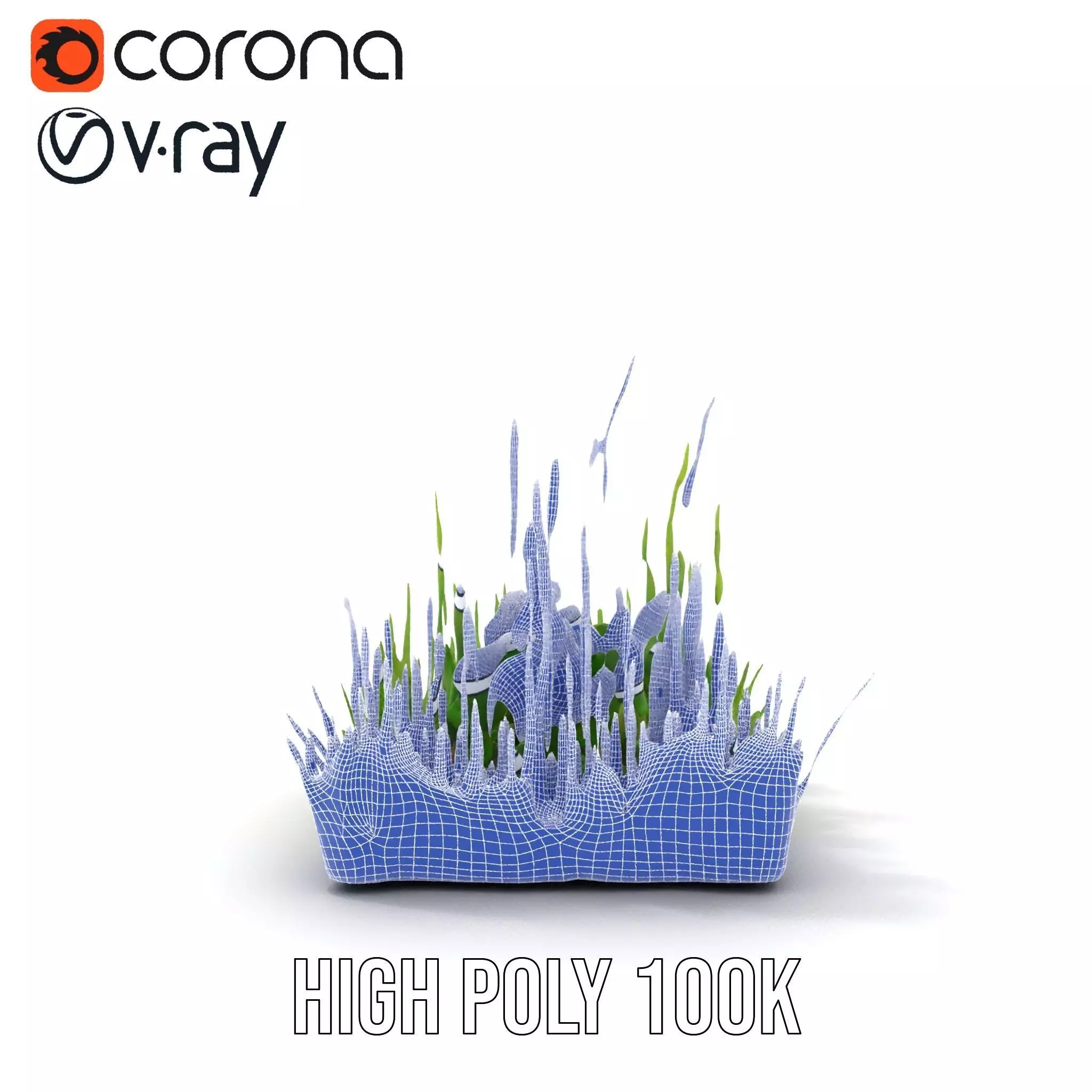 Lush Green Grass model pack Low-poly 3D model_34