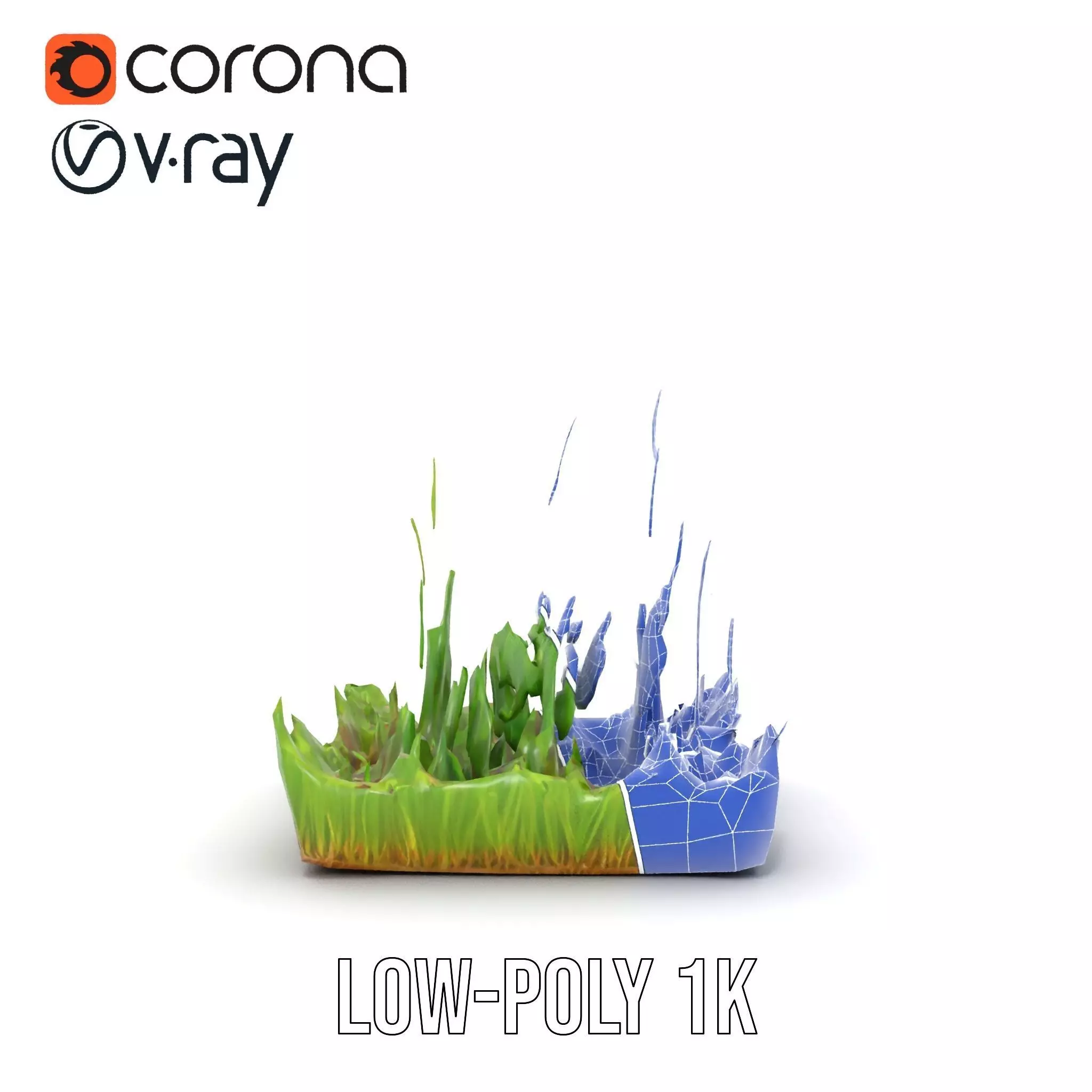 Lush Green Grass model pack Low-poly 3D model_16