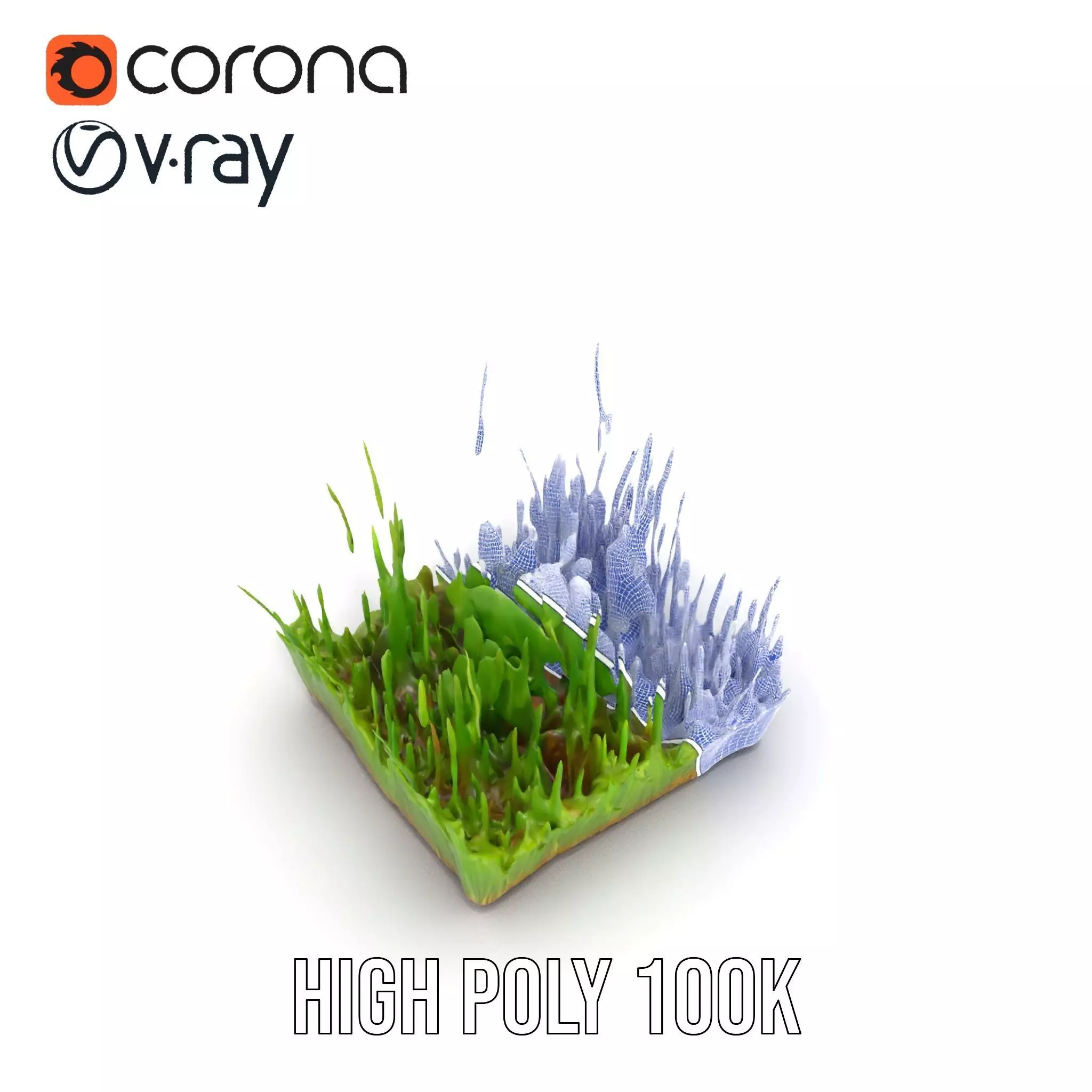 Lush Green Grass model pack Low-poly 3D model_31