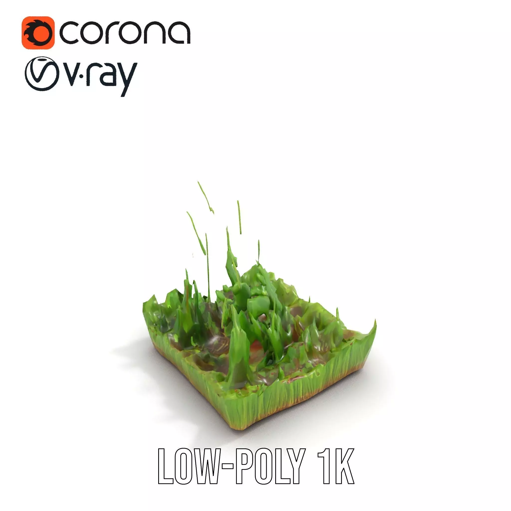 Lush Green Grass model pack Low-poly 3D model_7