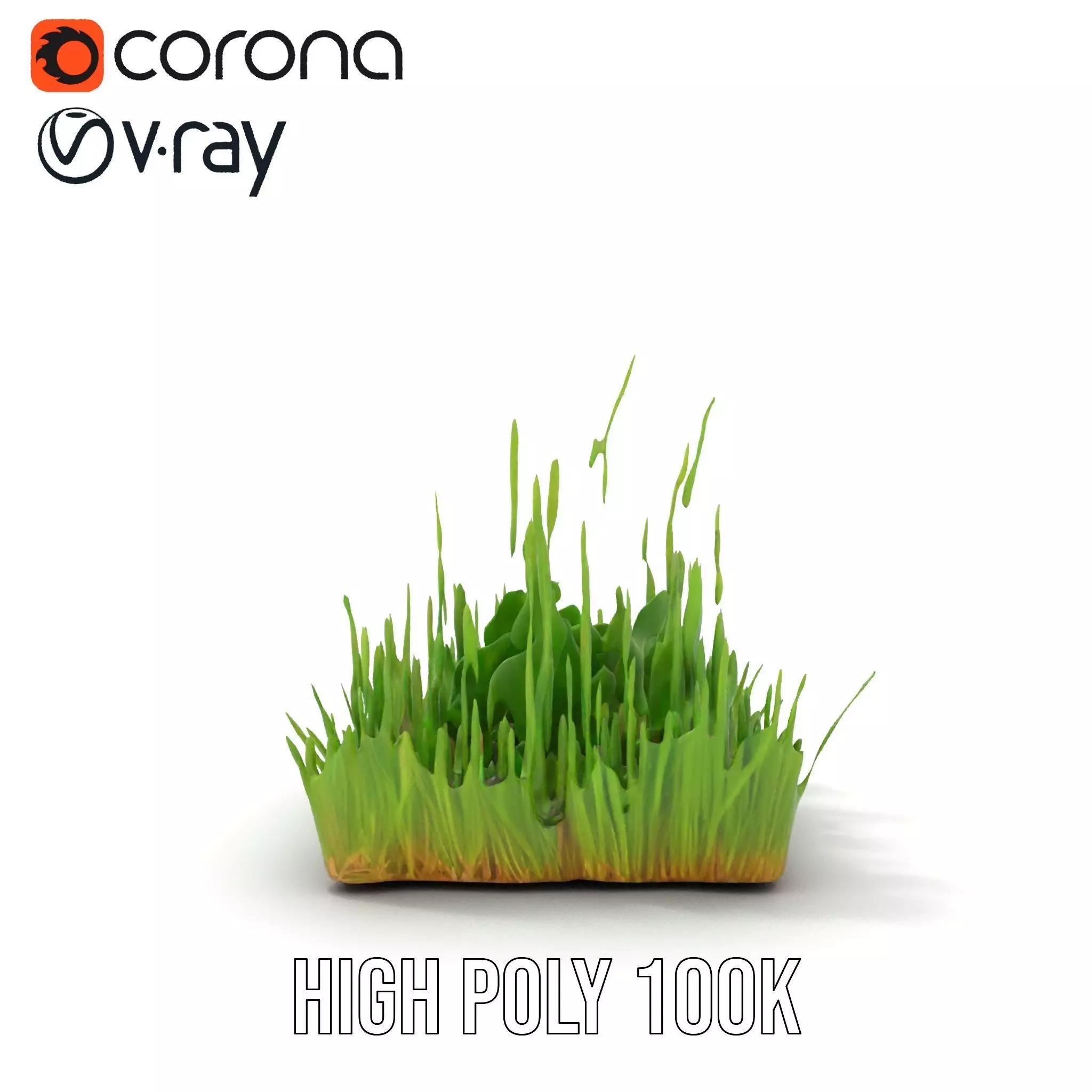 Lush Green Grass model pack Low-poly 3D model_25