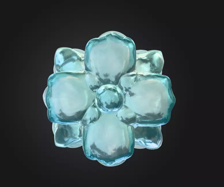 Aqua Lotus Crystal Low-poly 3D model_10