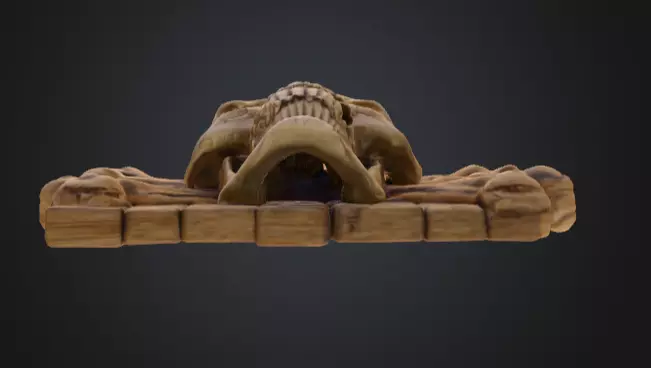 Skull and Crossbones Emblem Low-poly 3D model_15