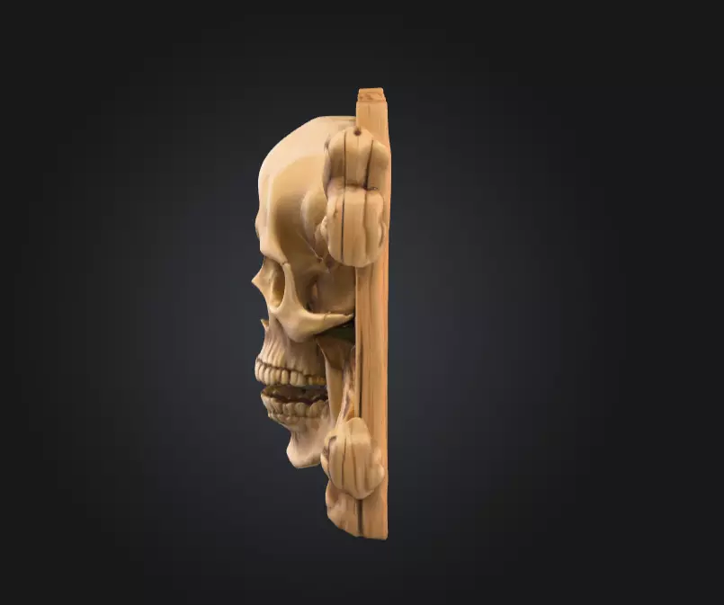 Skull and Crossbones Emblem Low-poly 3D model_2