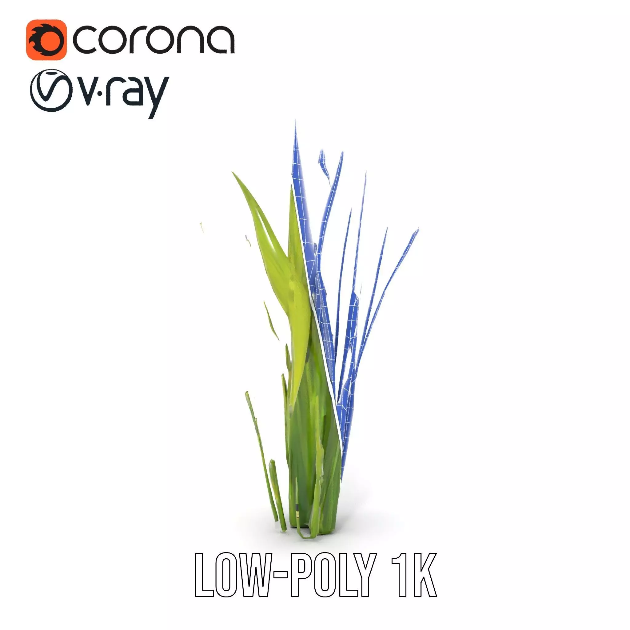 Tall Grass Foliage model pack Low-poly 3D model_27