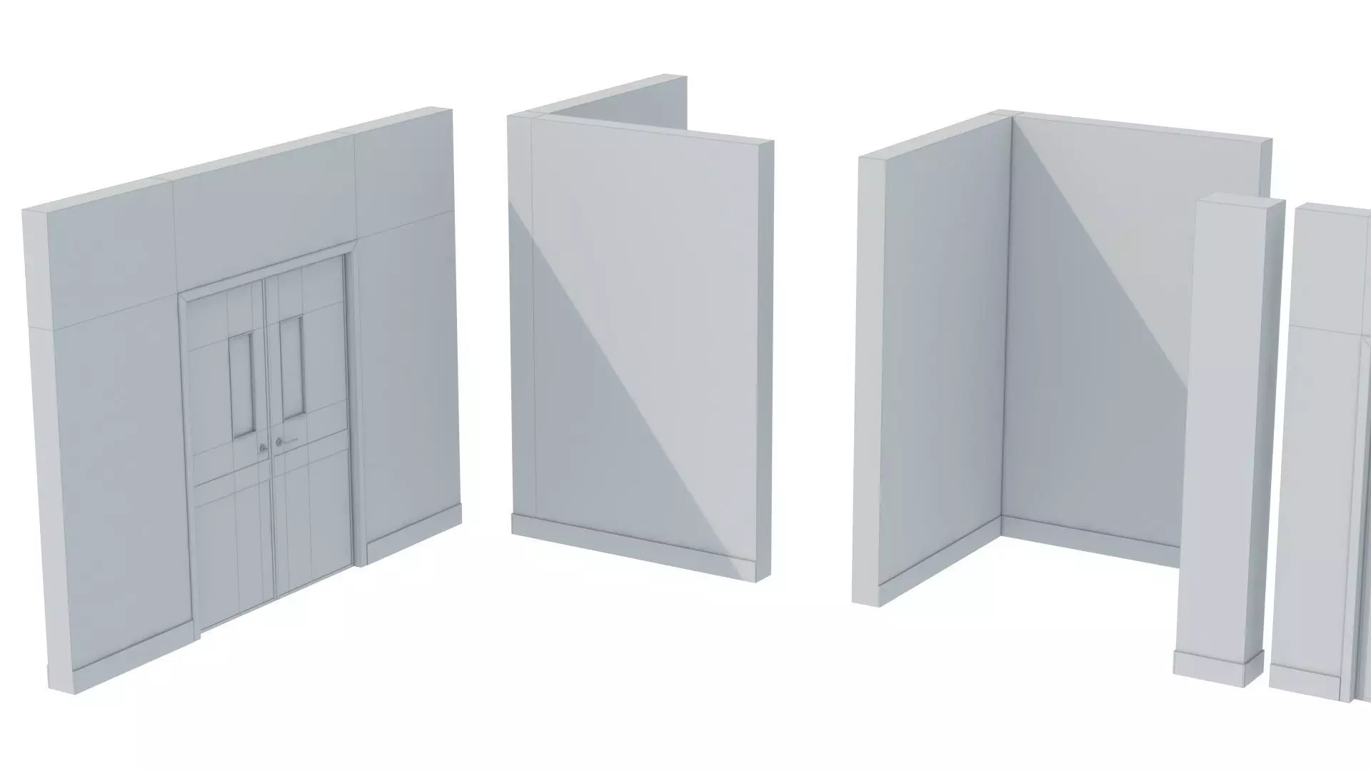 Modular Hospital Patient Room Kit Low-poly 3D model_31