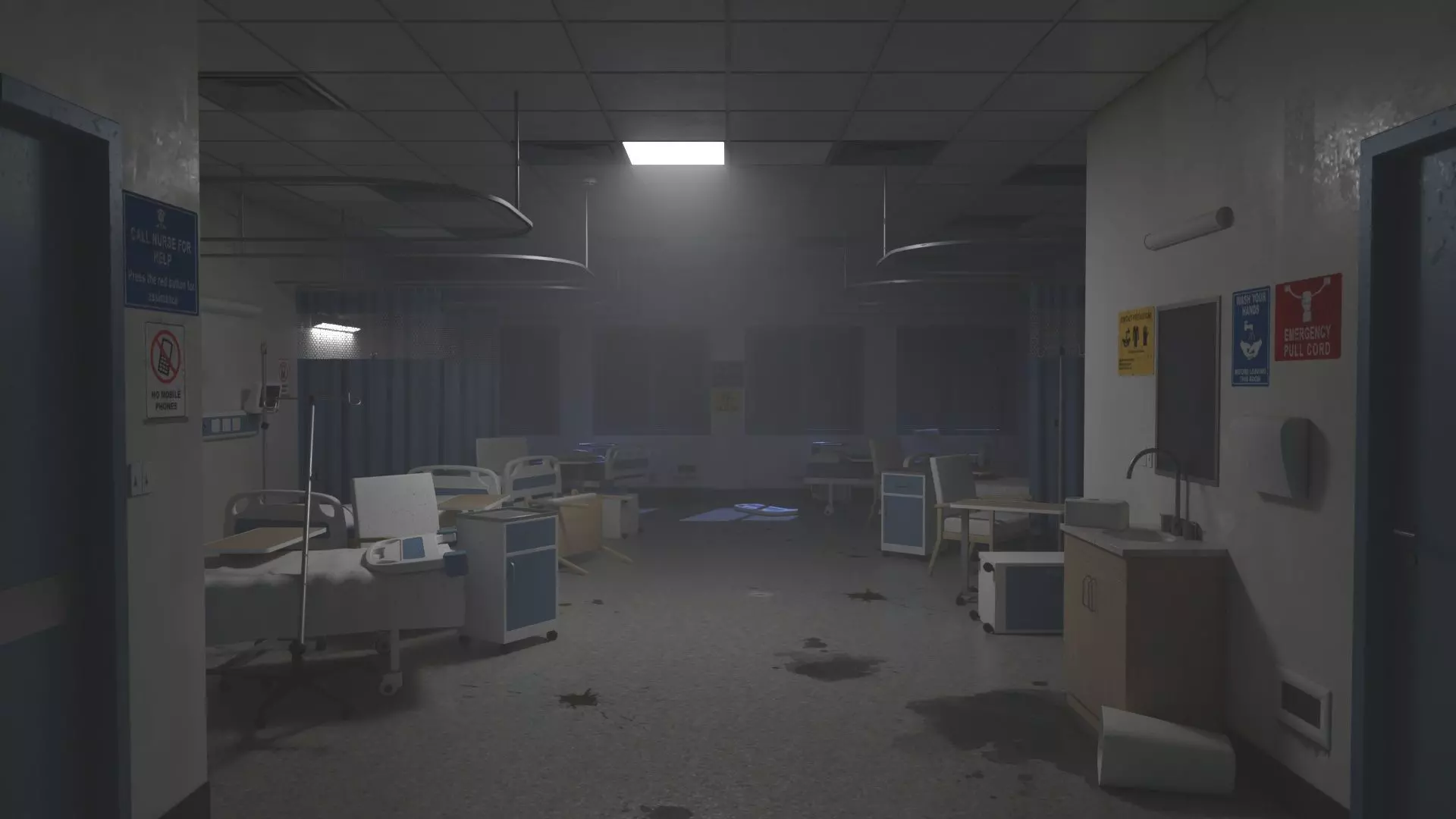 Modular Hospital Patient Room Kit Low-poly 3D model_13