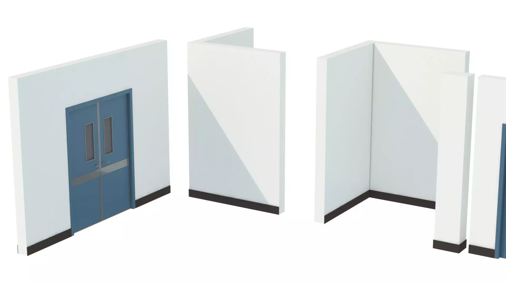 Modular Hospital Patient Room Kit Low-poly 3D model_21