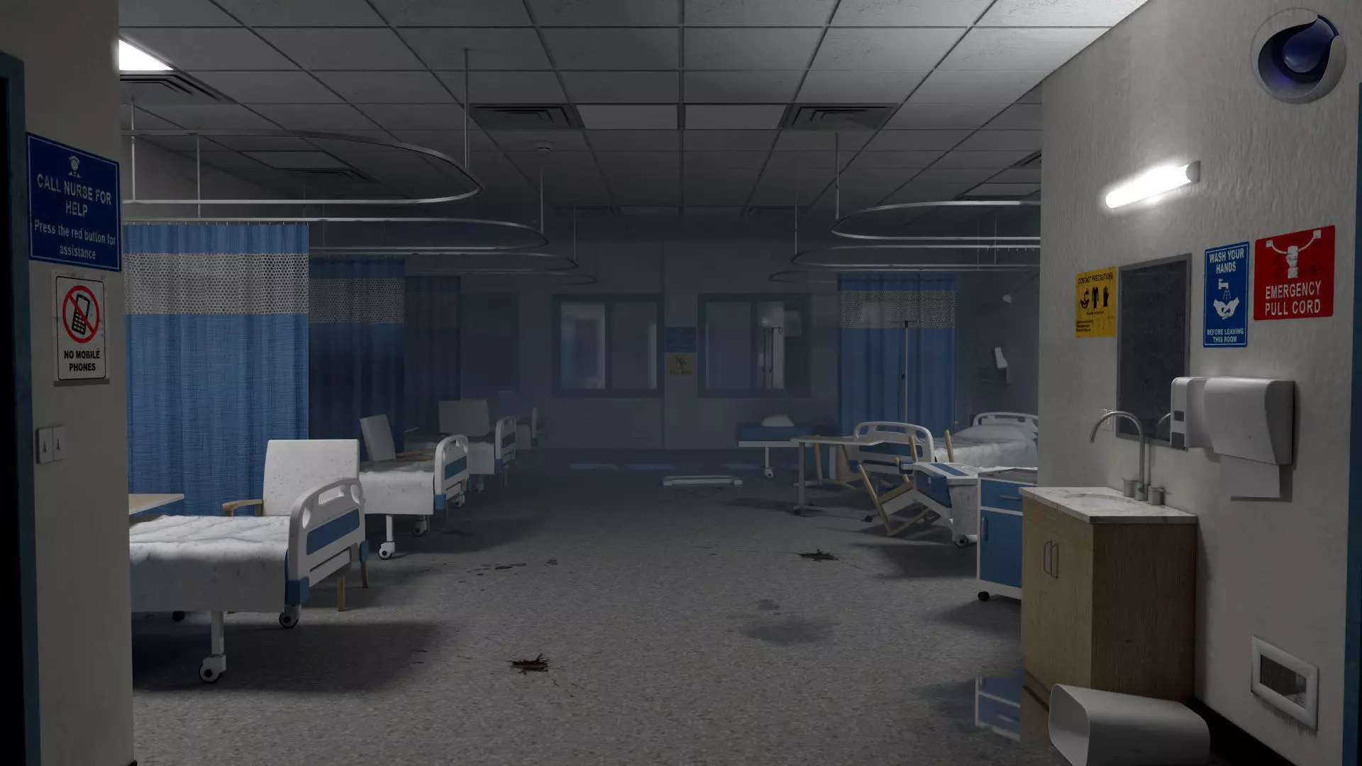 Modular Hospital Patient Room Kit Low-poly 3D model_14