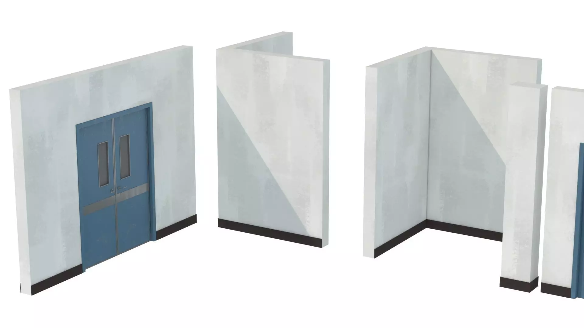 Modular Hospital Patient Room Kit Low-poly 3D model_26