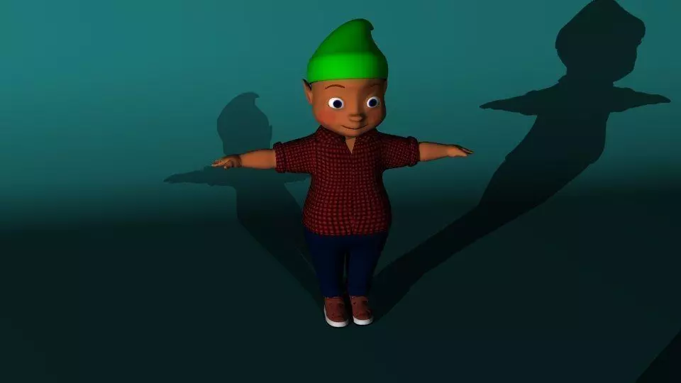toon gnome Free low-poly 3D model