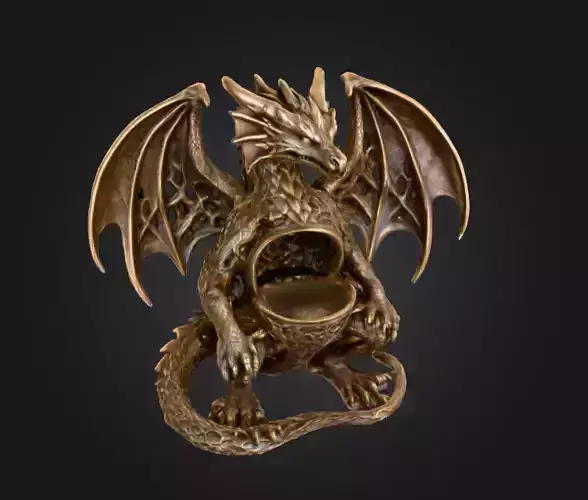 Woven Dragon Guardian Low-poly 3D model