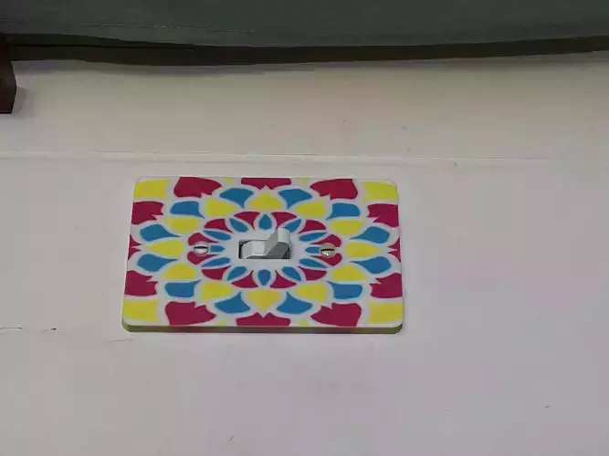 Mandala Light Switch Cover CMYK Wall Plate Shifting RGB Illusion