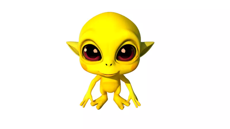 Adorable Alien 3D Character Low-poly 3D model_1