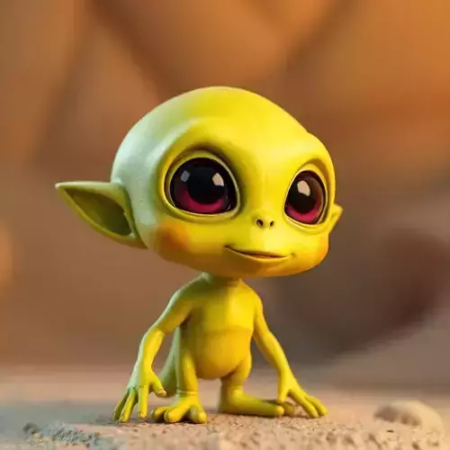 Adorable Alien 3D Character 