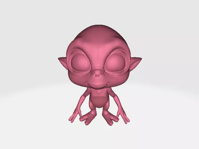 Adorable Alien 3D Character Low-poly 3D model_2
