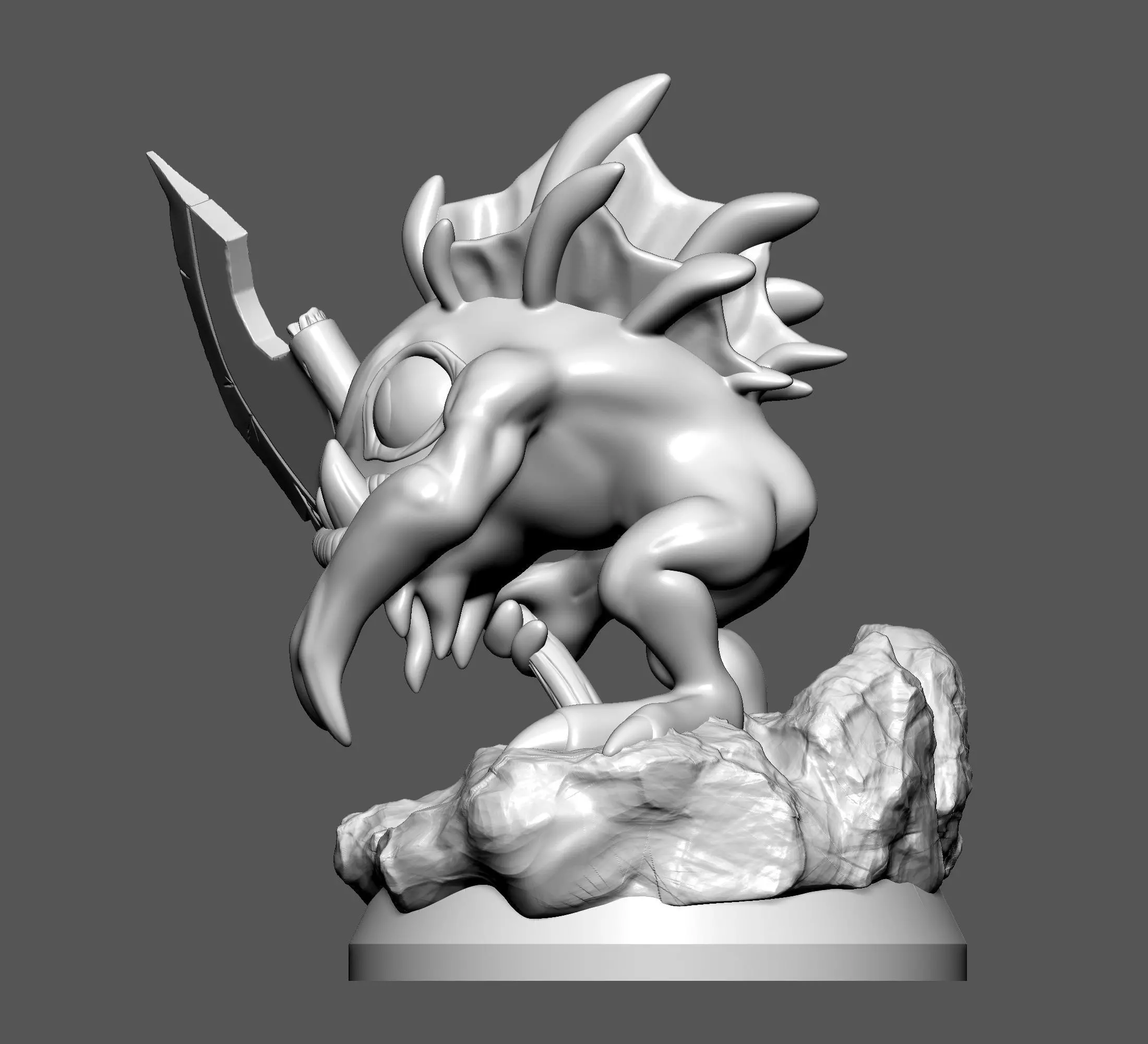 Axeman Murloc Miniature 3D print model_4