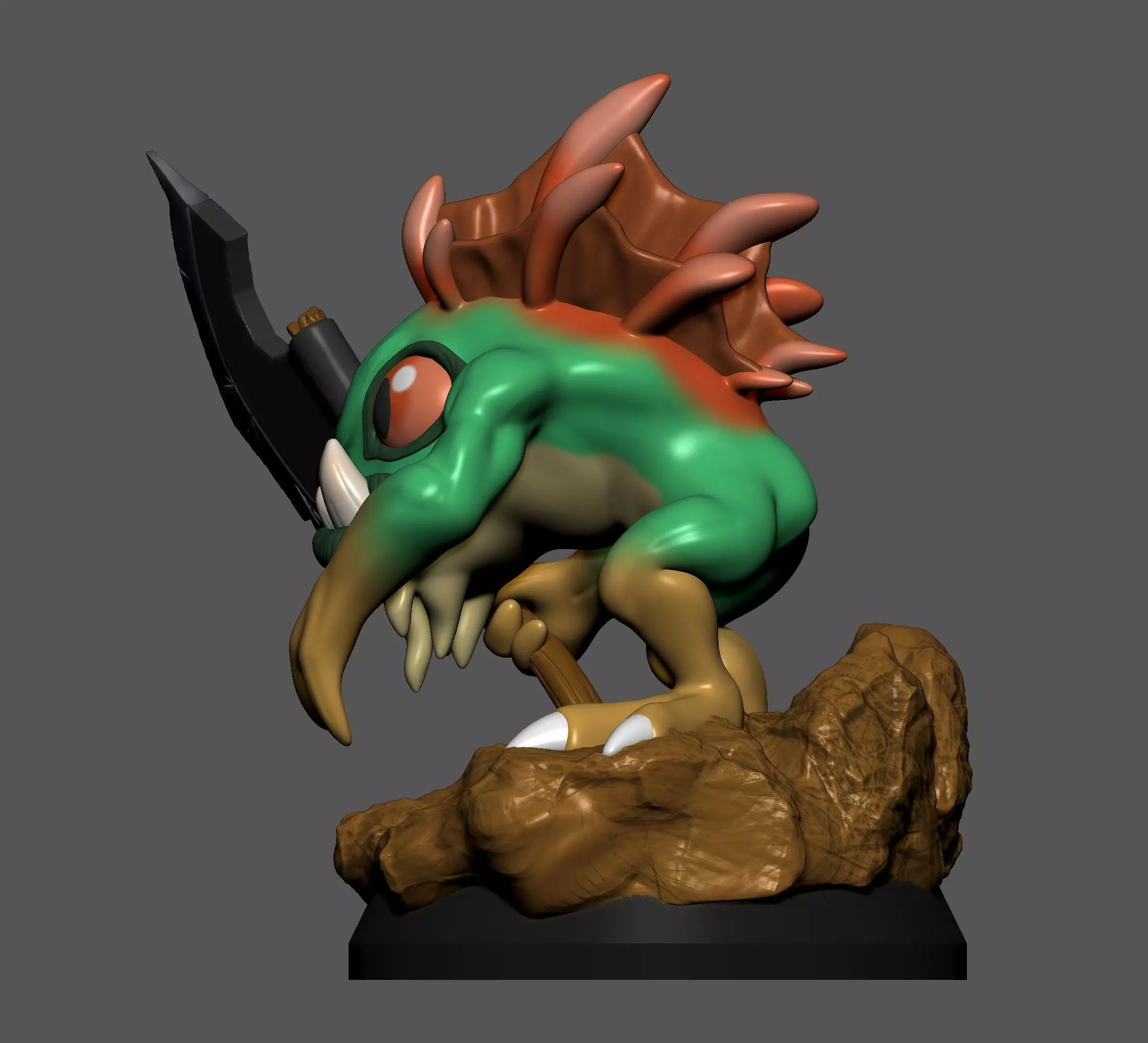 Axeman Murloc Miniature 3D print model_5
