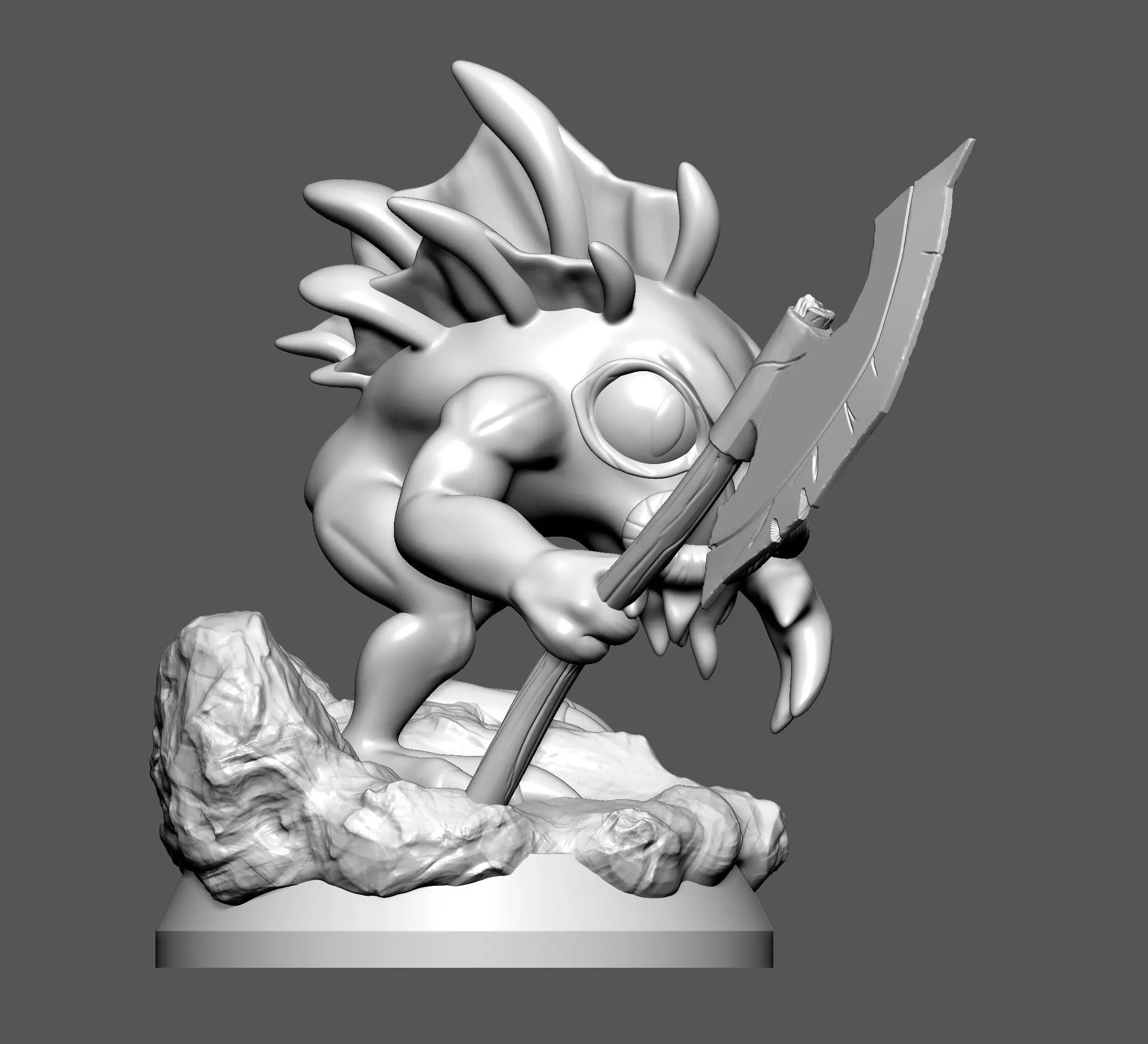 Axeman Murloc Miniature 3D print model_8