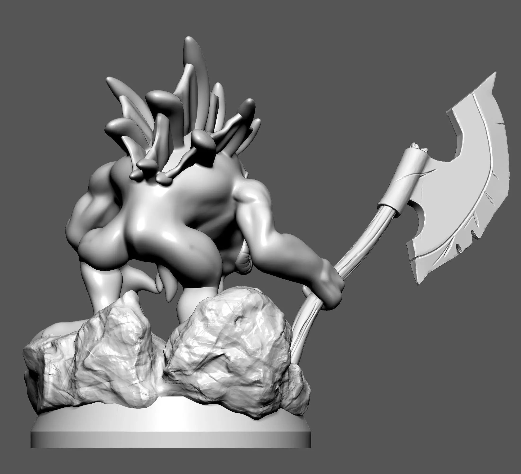 Axeman Murloc Miniature 3D print model_7