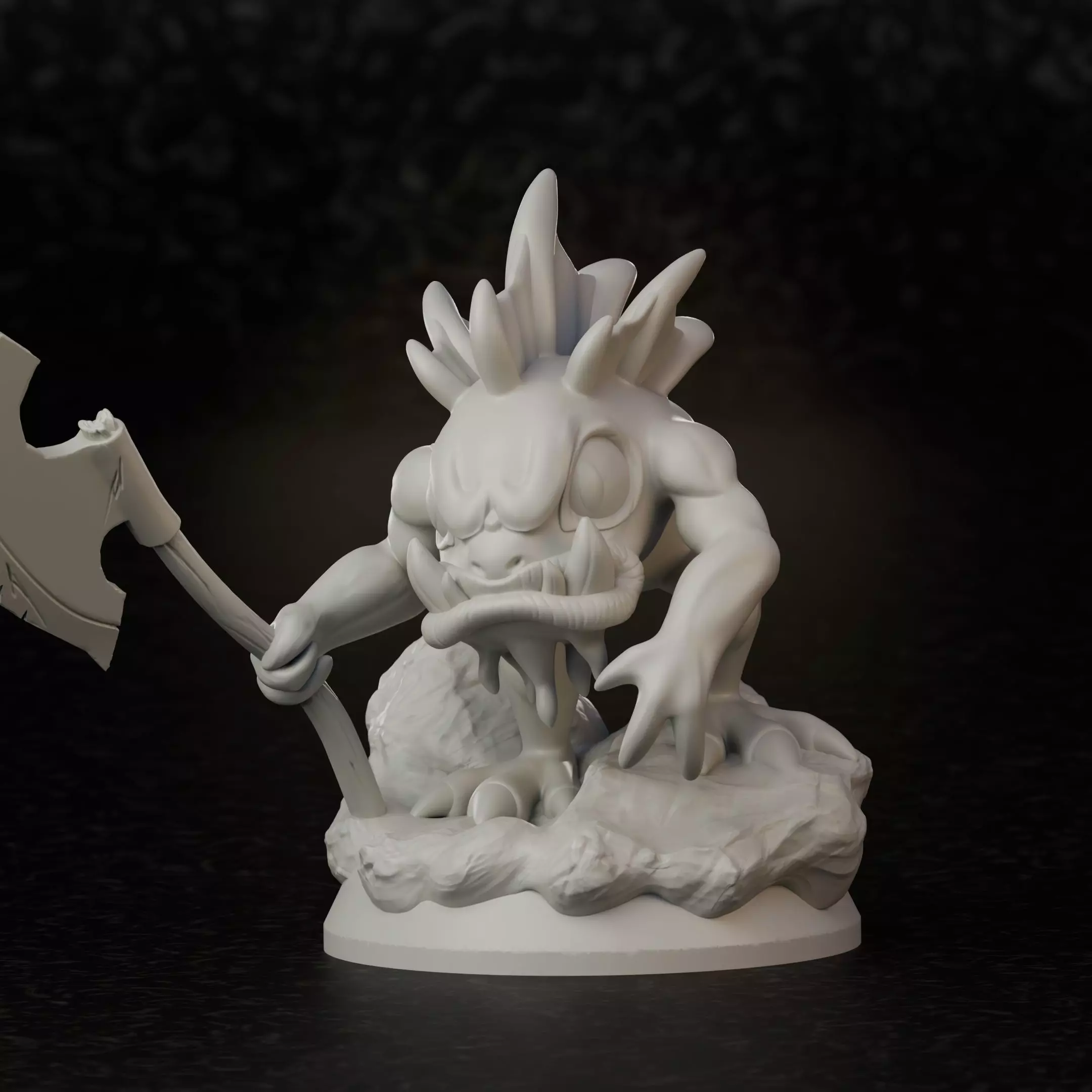 Axeman Murloc Miniature 3D print model_1