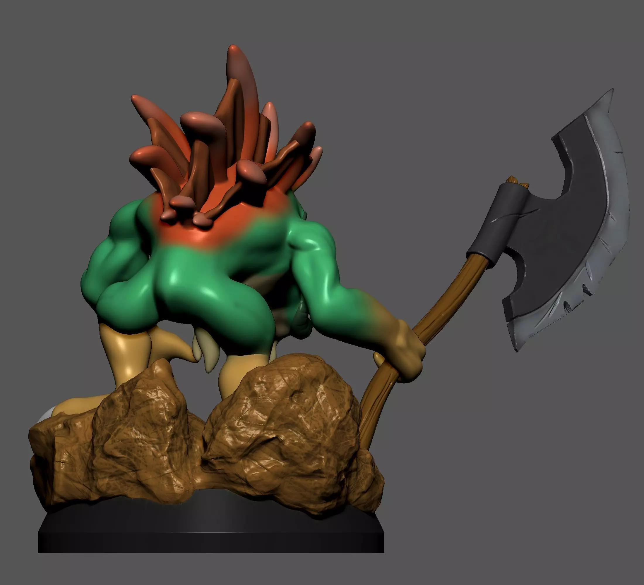 Axeman Murloc Miniature 3D print model_6