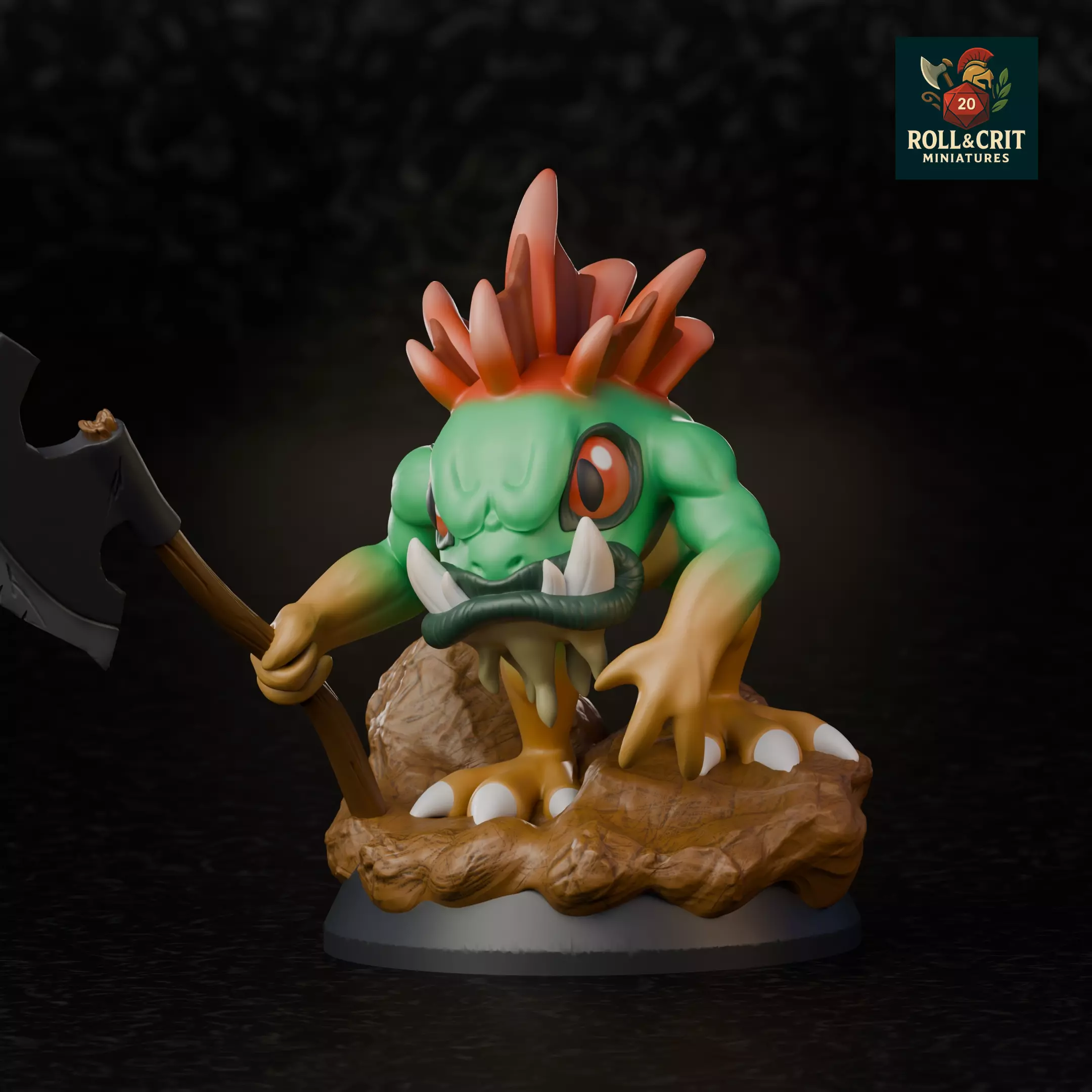 Axeman Murloc Miniature 3D print model_0